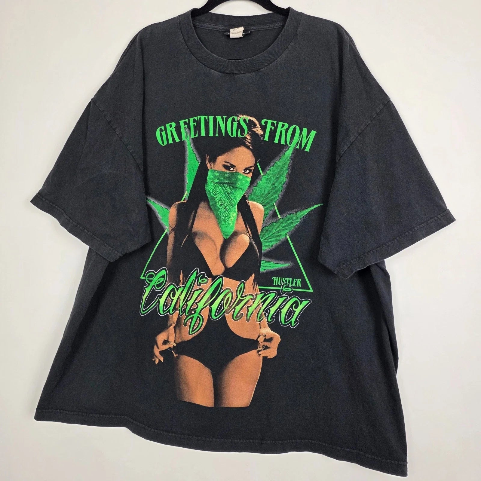 Vintage Y2K Hustler California Weed Smoking Men 3XL - Adult & Kids T-Shirts, Sweatshirts & Hoodies apparel design preview 1