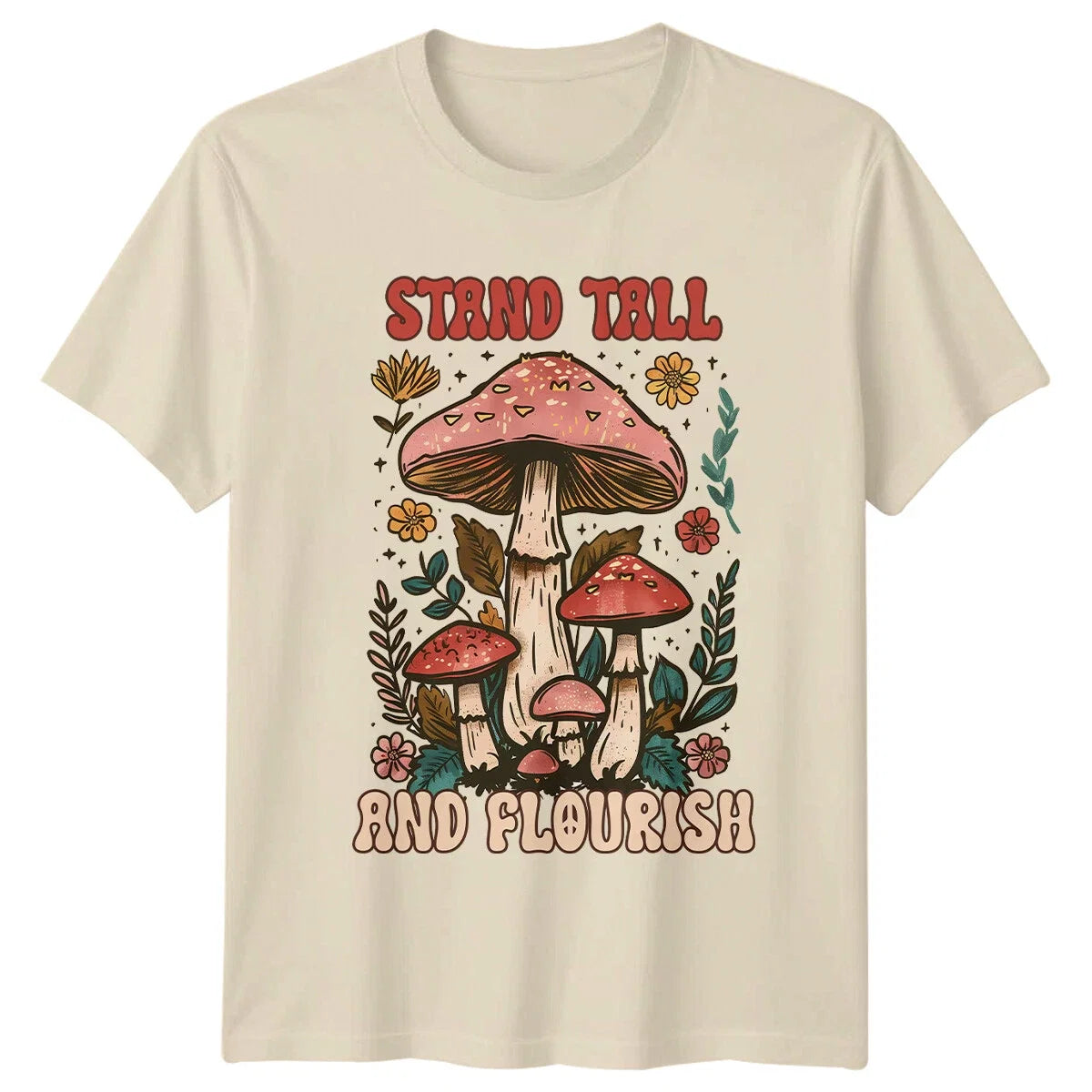 Stand Tall And Flourish Mushroom Retro Boho Vintage - Adult & Kids T-Shirts, Sweatshirts & Hoodies apparel design preview 1