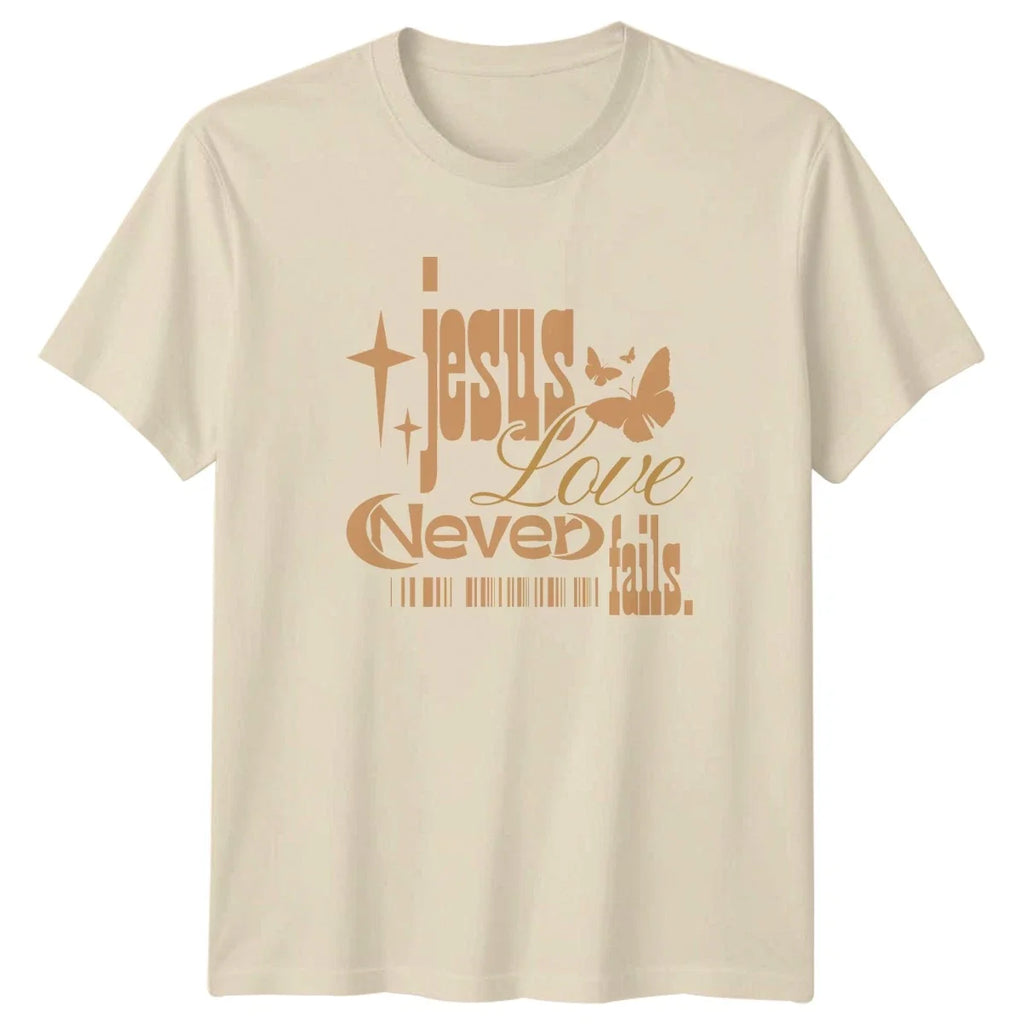 Jesus Love Never Fails Womens Faith Christian Mothers - Adult & Kids T-Shirts, Sweatshirts & Hoodies apparel design preview 1