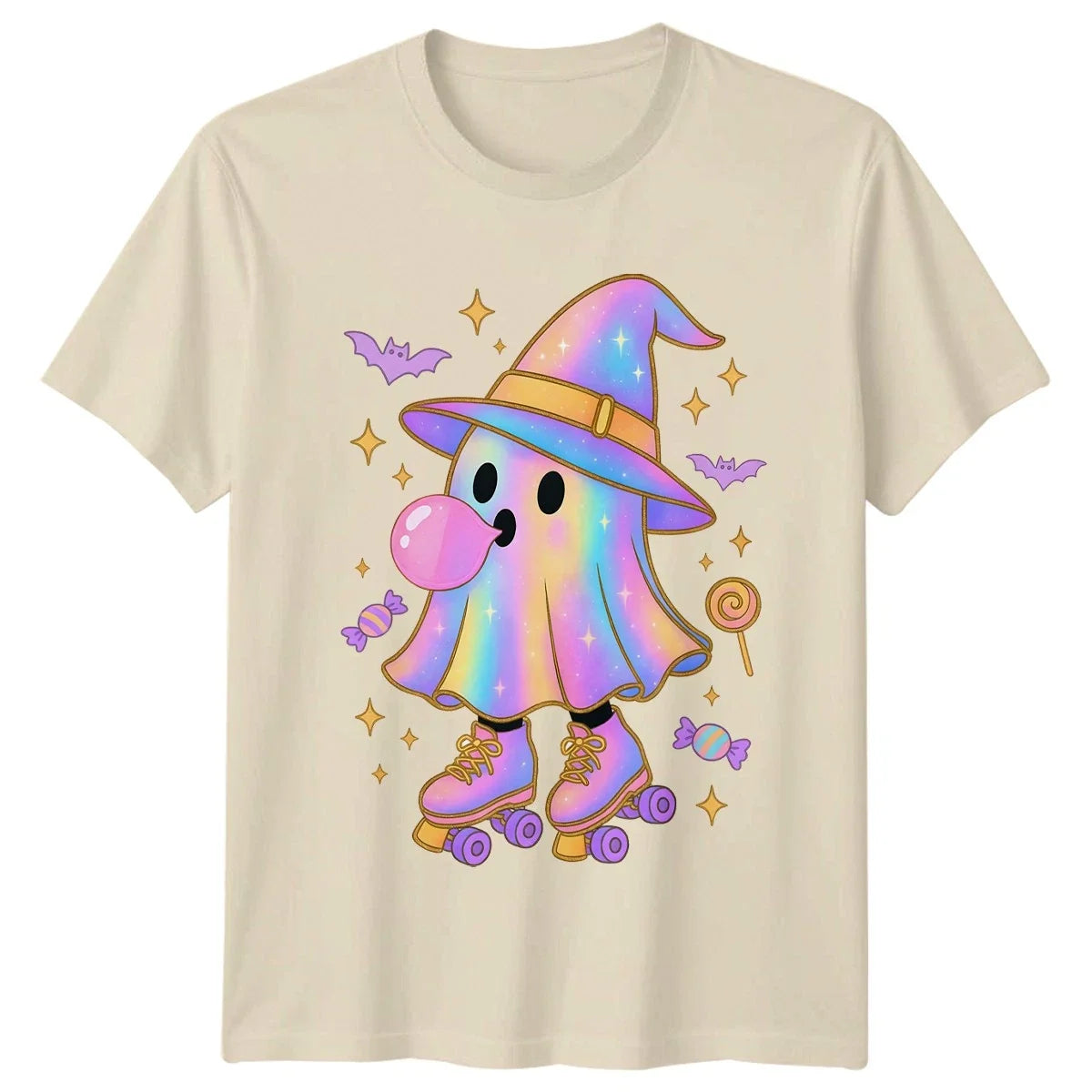 Kawaii Ghost Roller Skating Halloween Gift For Him - Adult & Kids T-Shirts, Sweatshirts & Hoodies apparel design preview 1