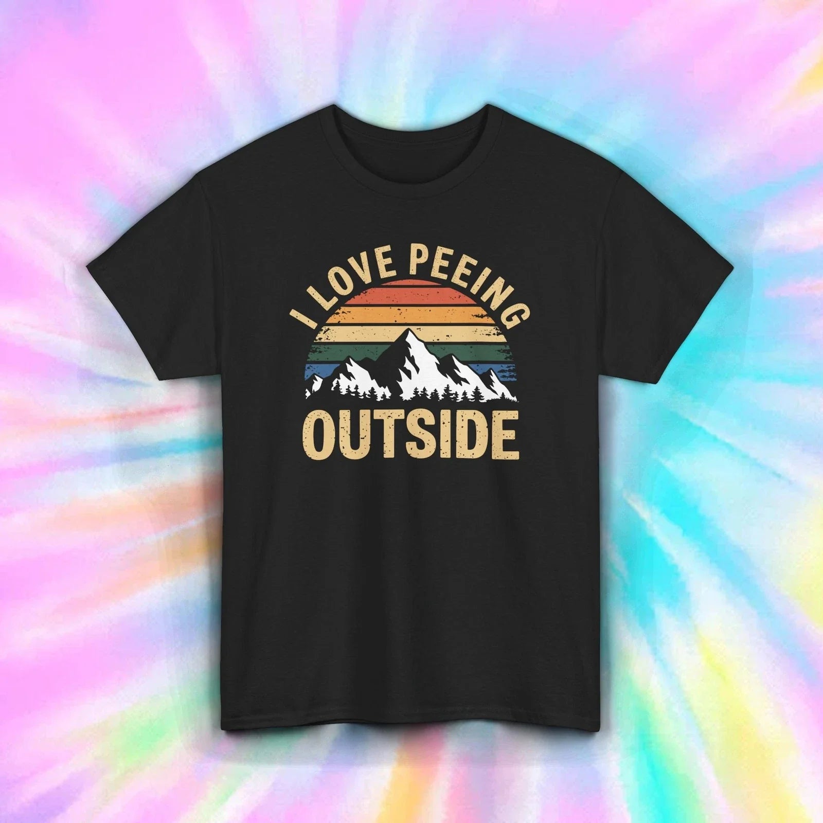 Peeing Outside Funny Camping Hiking Nature Retro - Adult & Kids T-Shirts, Sweatshirts & Hoodies apparel design preview 1