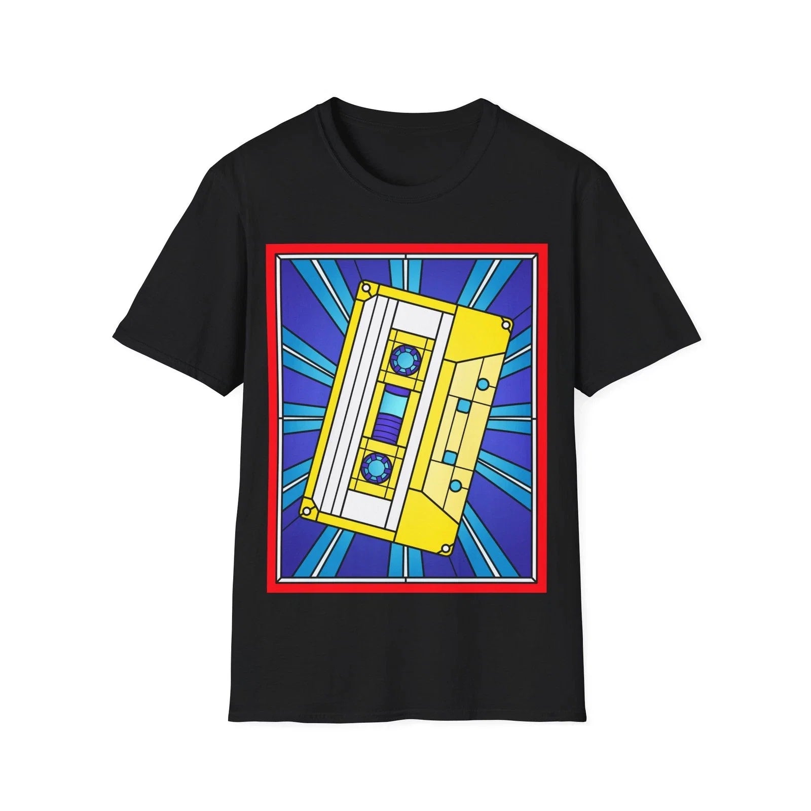 Stained Glass Cassette Tape Music Fan Graphic Funny - Adult & Kids T-Shirts, Sweatshirts & Hoodies apparel design preview 1
