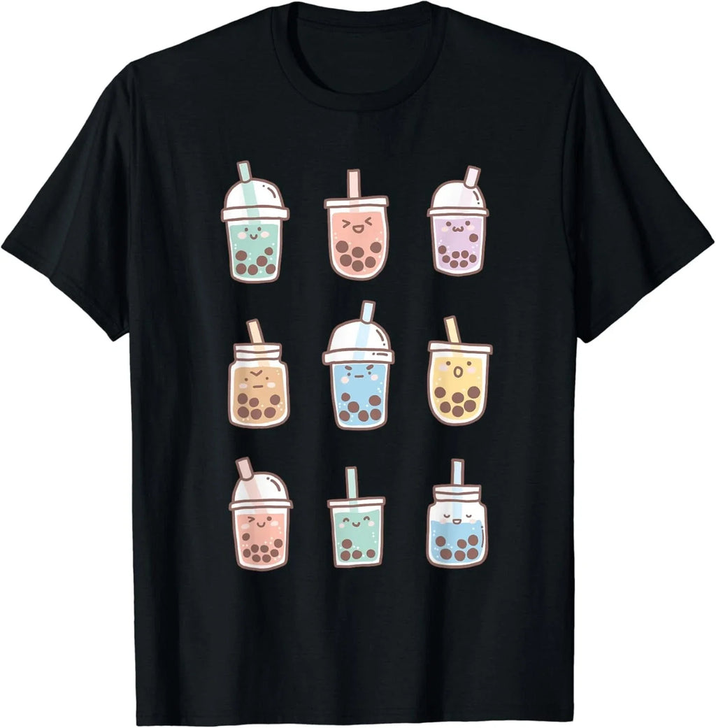 Cute Kawaii Boba Anime Bubble Tea Pastel Gift - Adult & Kids T-Shirts, Sweatshirts & Hoodies apparel design preview 1