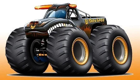 El Toro Loco Monster Truck Cartoon Art Print NEW - Adult & Kids T-Shirts, Sweatshirts & Hoodies apparel design preview 1