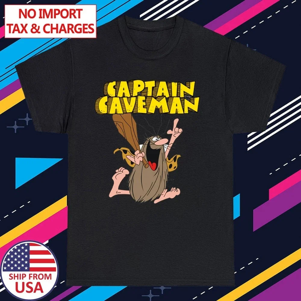 Captain Caveman Cartoon TV Show Men's Black Size - Adult & Kids T-Shirts, Sweatshirts & Hoodies apparel design preview 1