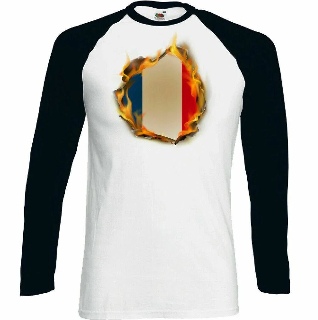 French Flag Flames Mens France Tricolour Rugby - Adult & Kids T-Shirts, Sweatshirts & Hoodies apparel design preview 1