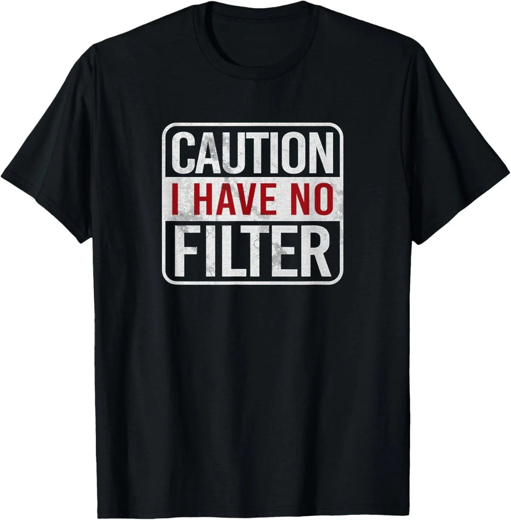 Caution I have no filter Funny sarcastic humor Short - Adult & Kids T-Shirts, Sweatshirts & Hoodies apparel design preview 1