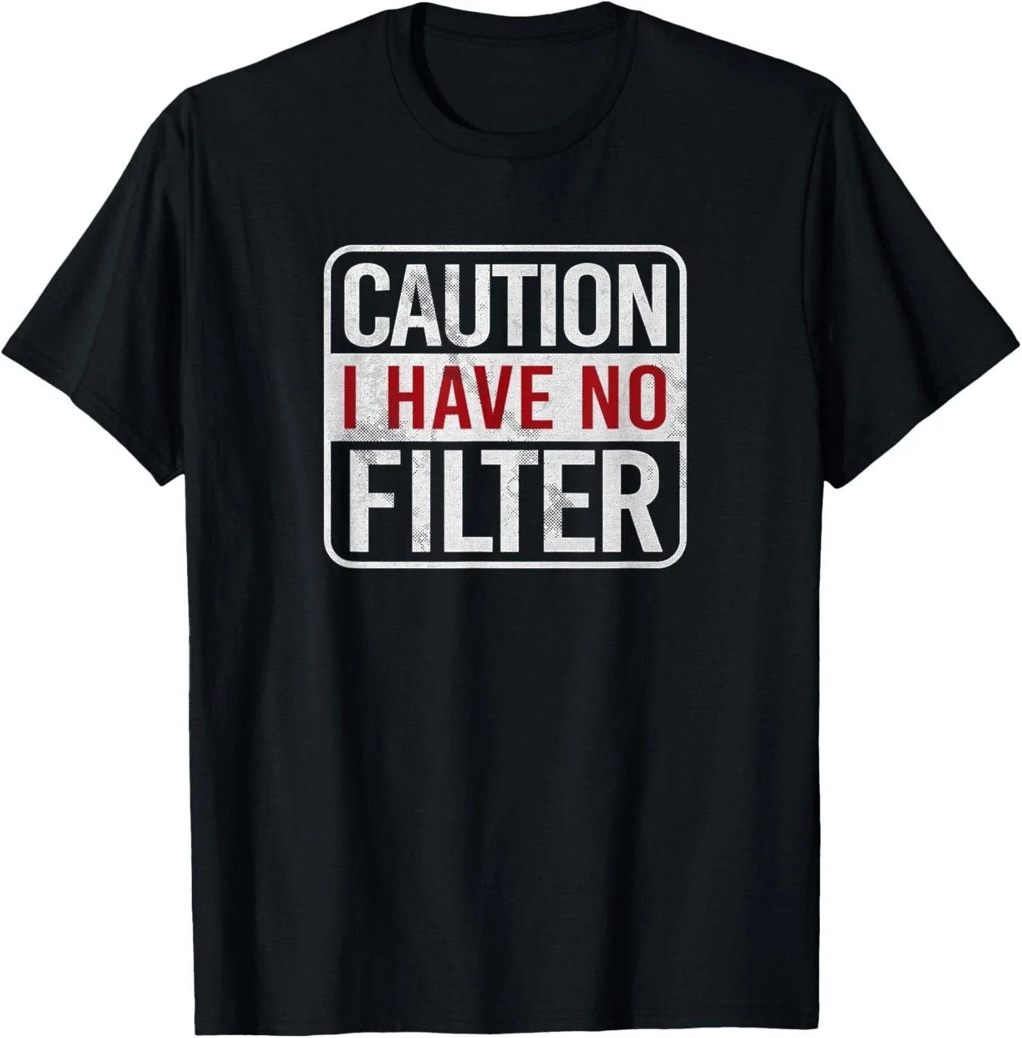 Caution I have no filter Funny sarcastic humor Short - Adult & Kids T-Shirts, Sweatshirts & Hoodies apparel design preview 1