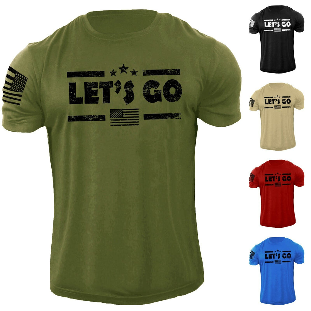 Lets Go USA American Flag Patriotic Distressed - Adult & Kids T-Shirts, Sweatshirts & Hoodies apparel design preview 1