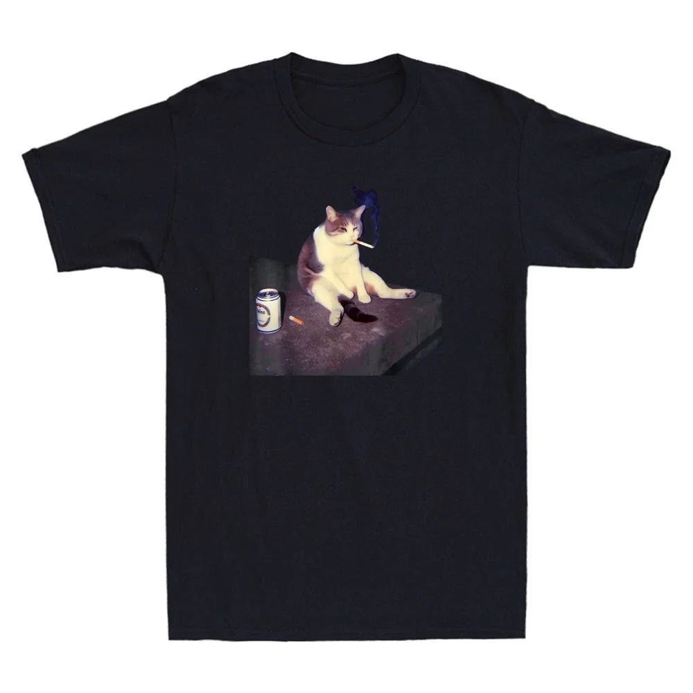 Cigarette Kitten Funny Smoking Cat Meme Stupid - Adult & Kids T-Shirts, Sweatshirts & Hoodies apparel design preview 1