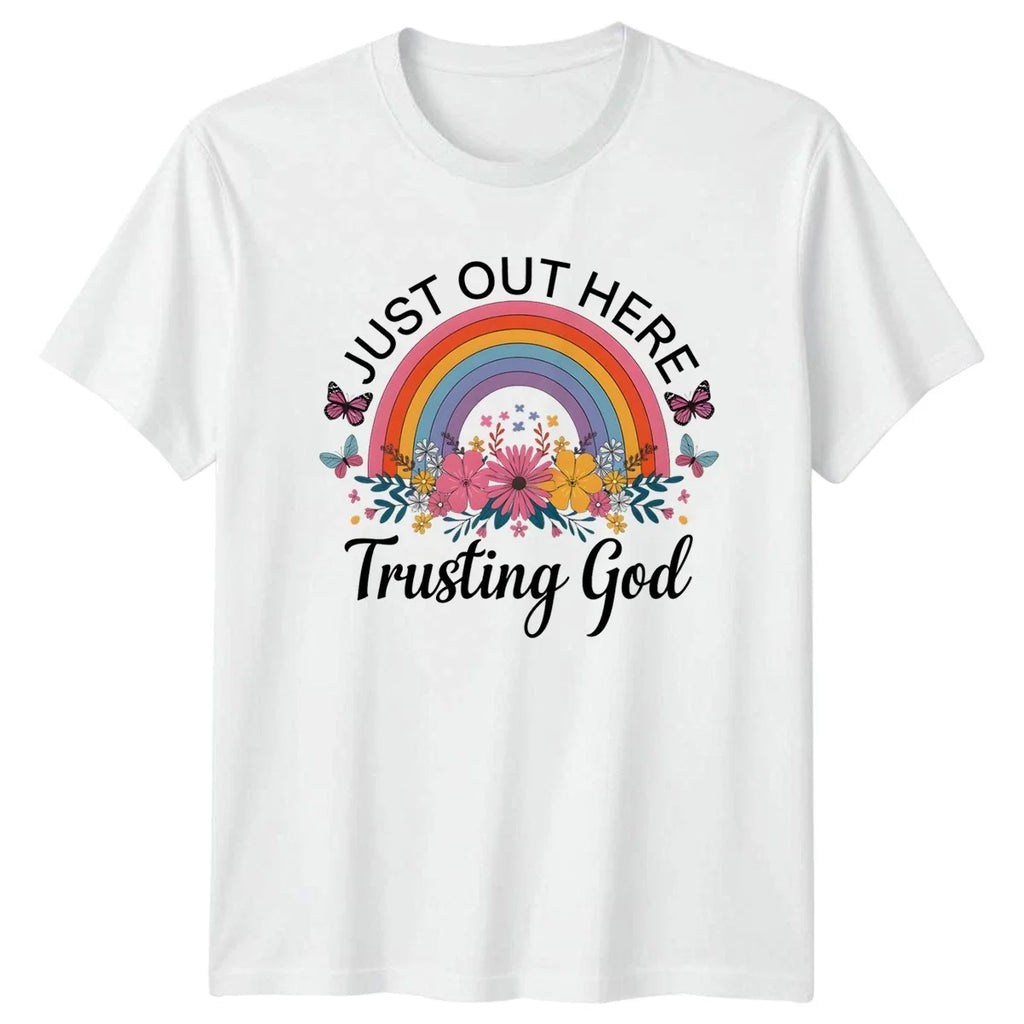 Just Out Here Trusting God Womens Boho Faith - Adult & Kids T-Shirts, Sweatshirts & Hoodies apparel design preview 1