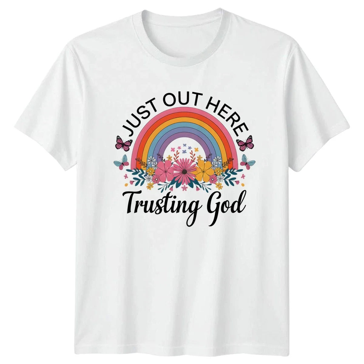 Just Out Here Trusting God Womens Boho Faith - Adult & Kids T-Shirts, Sweatshirts & Hoodies apparel design preview 1