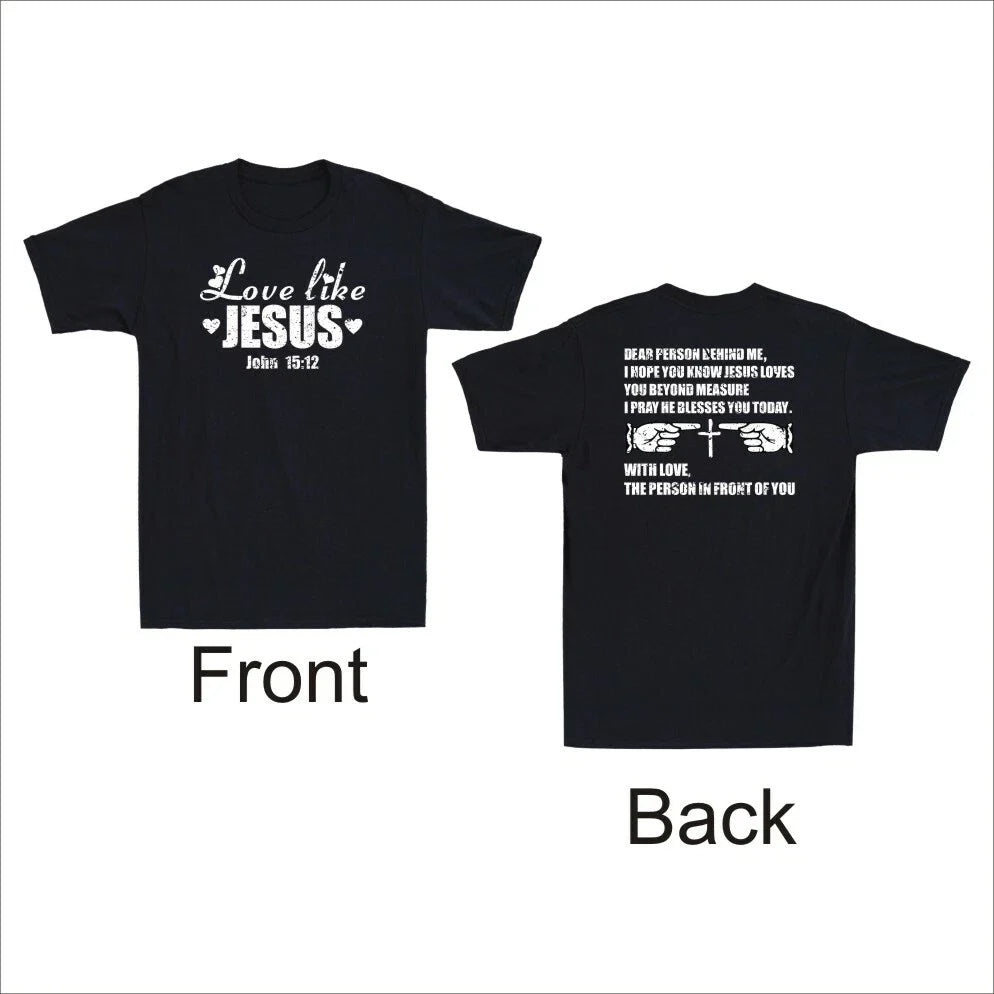 Love Like Jesus To Person Behind Me Funny Christian - Adult & Kids T-Shirts, Sweatshirts & Hoodies apparel design preview 1