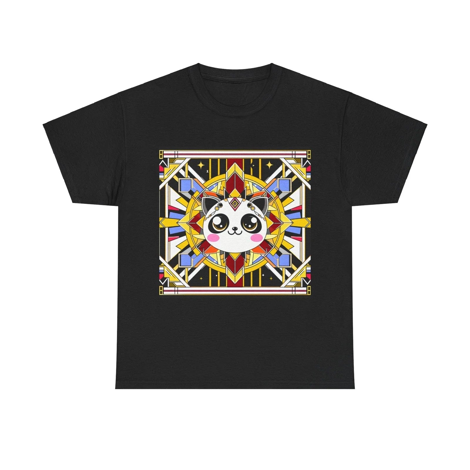 Art Deco Kawaii Cat Geometric Pattern Graphic Cute - Adult & Kids T-Shirts, Sweatshirts & Hoodies apparel design preview 1
