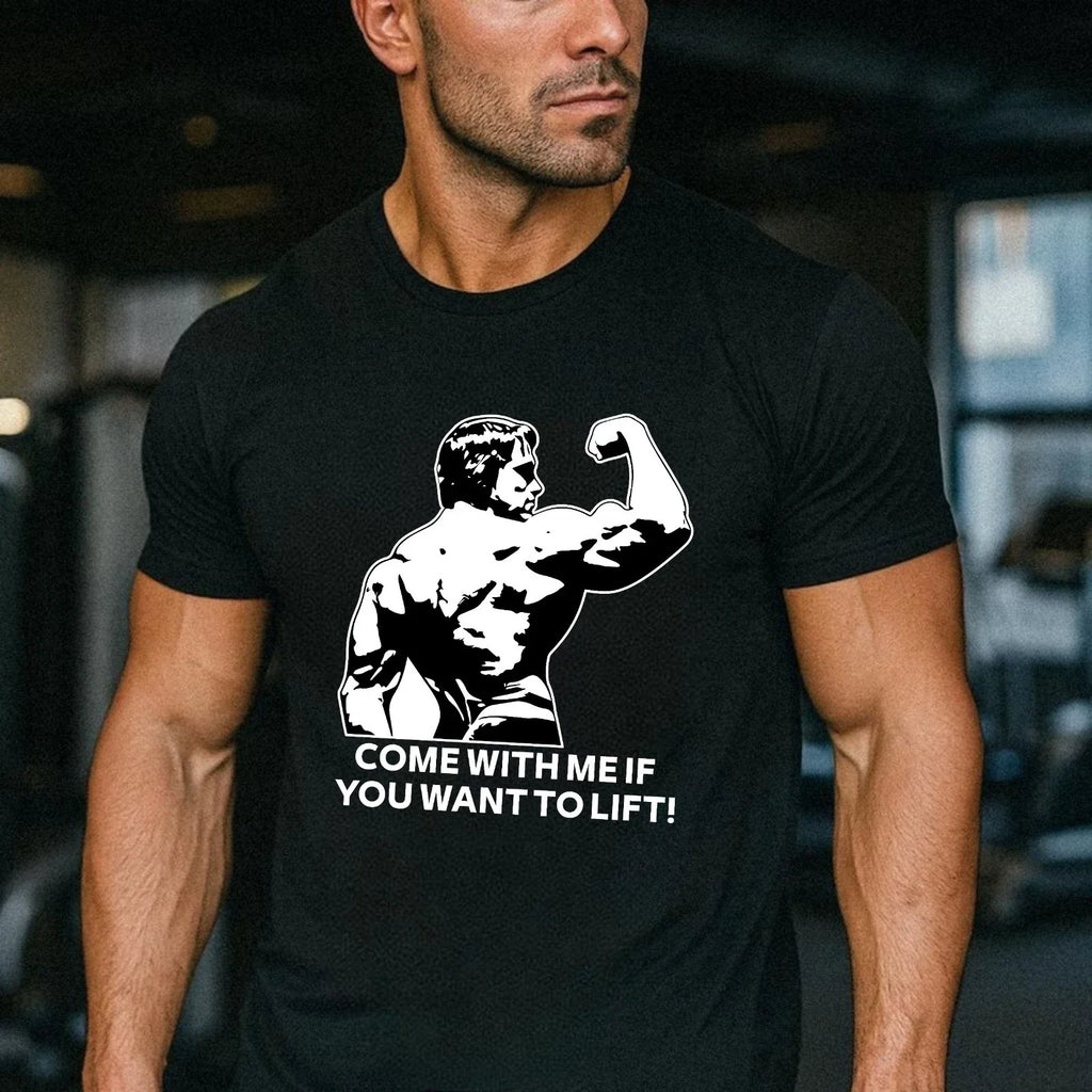 Arnold Come With Me If You Want To Lift Funny Gym - Adult & Kids T-Shirts, Sweatshirts & Hoodies apparel design preview 1
