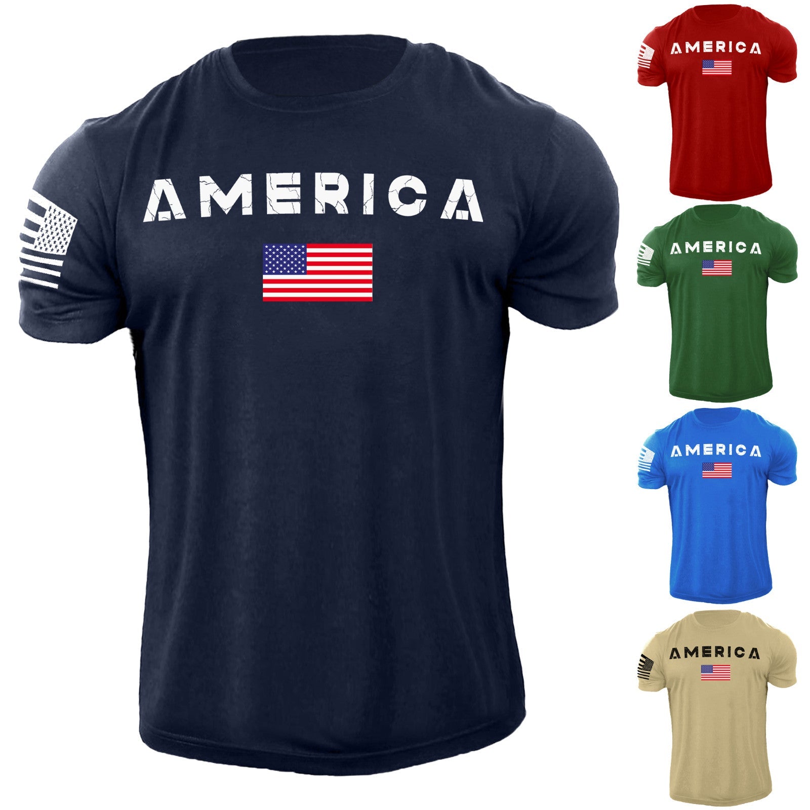 Men's USA Flag Distress American Patriotic 100% - Adult & Kids T-Shirts, Sweatshirts & Hoodies apparel design preview 1