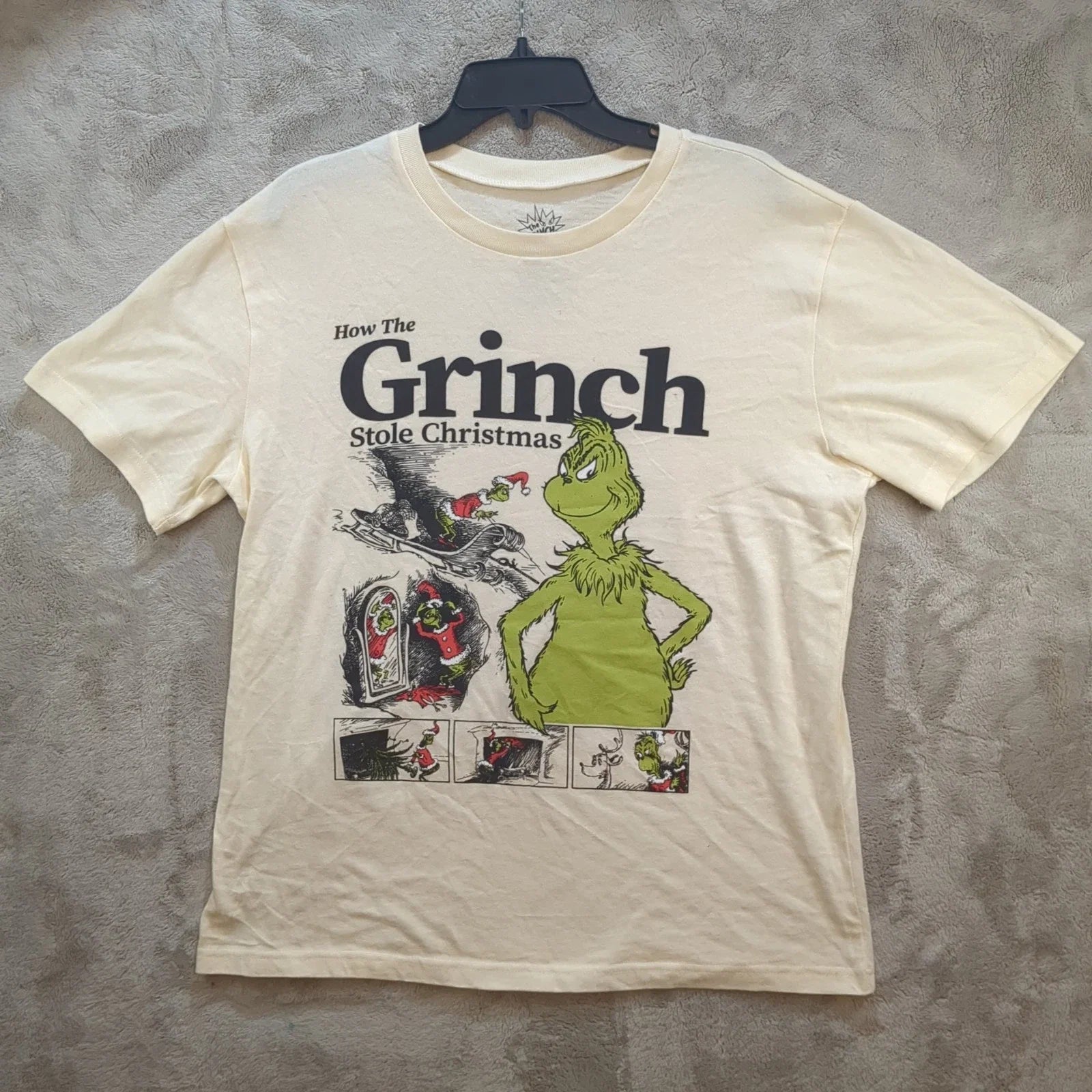 The Grinch Mens Medium Beige How Stole Christmas - Adult & Kids T-Shirts, Sweatshirts & Hoodies apparel design preview 1