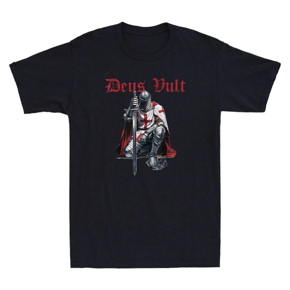 Deus Vult Knight Templar Crusades Christian Warrior - Adult & Kids T-Shirts, Sweatshirts & Hoodies apparel design preview 1