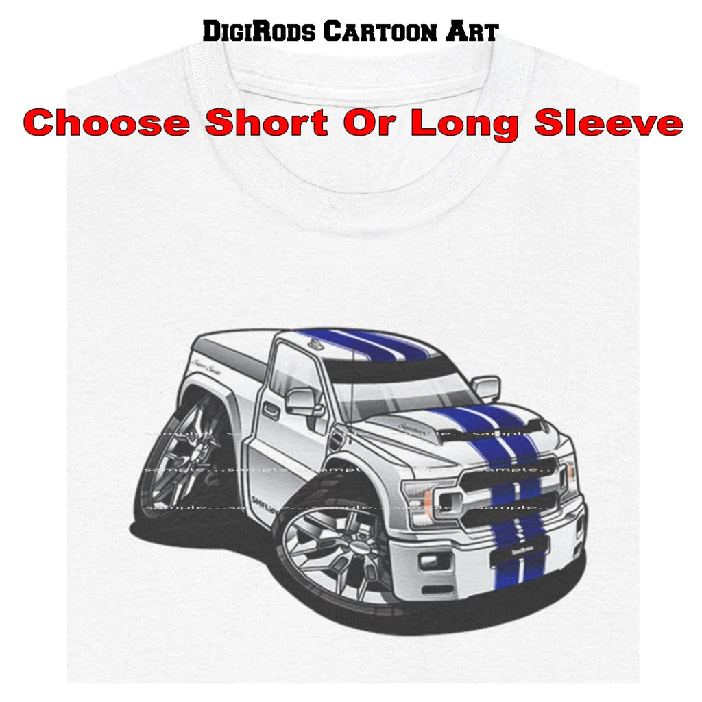 DigiRods Ford F-150 Shelby Super Snake Model Cartoon - Adult & Kids T-Shirts, Sweatshirts & Hoodies apparel design preview 1
