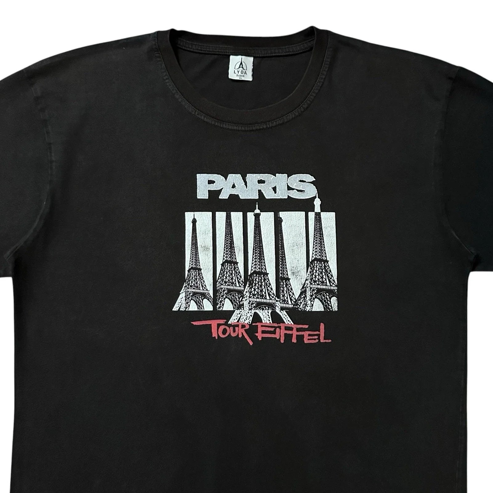 Vtg 90s Paris Tour Eiffel Tower Pop Art Sz L Black - Adult & Kids T-Shirts, Sweatshirts & Hoodies apparel design preview 1