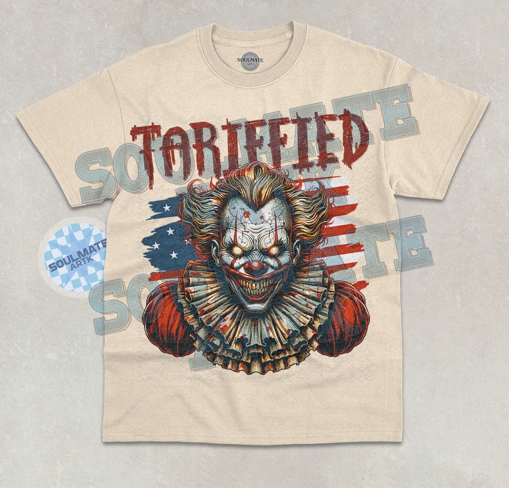 Tariffied Funny Meme Clown Tariff Joke Graphic - Adult & Kids T-Shirts, Sweatshirts & Hoodies apparel design preview 1