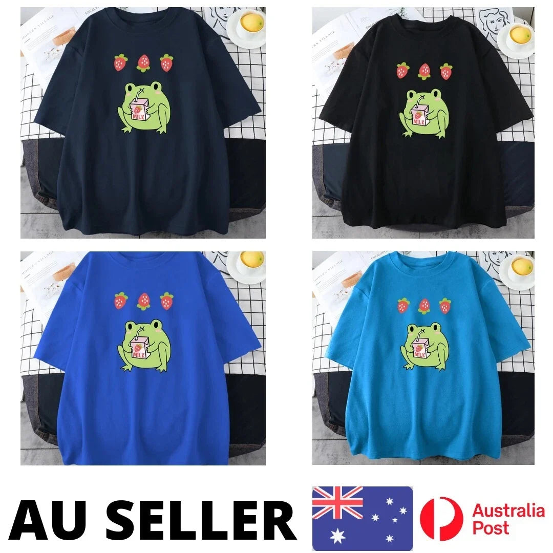 Green Frog Who Loves Drinking Strawberry Milk Men - Adult & Kids T-Shirts, Sweatshirts & Hoodies apparel design preview 1