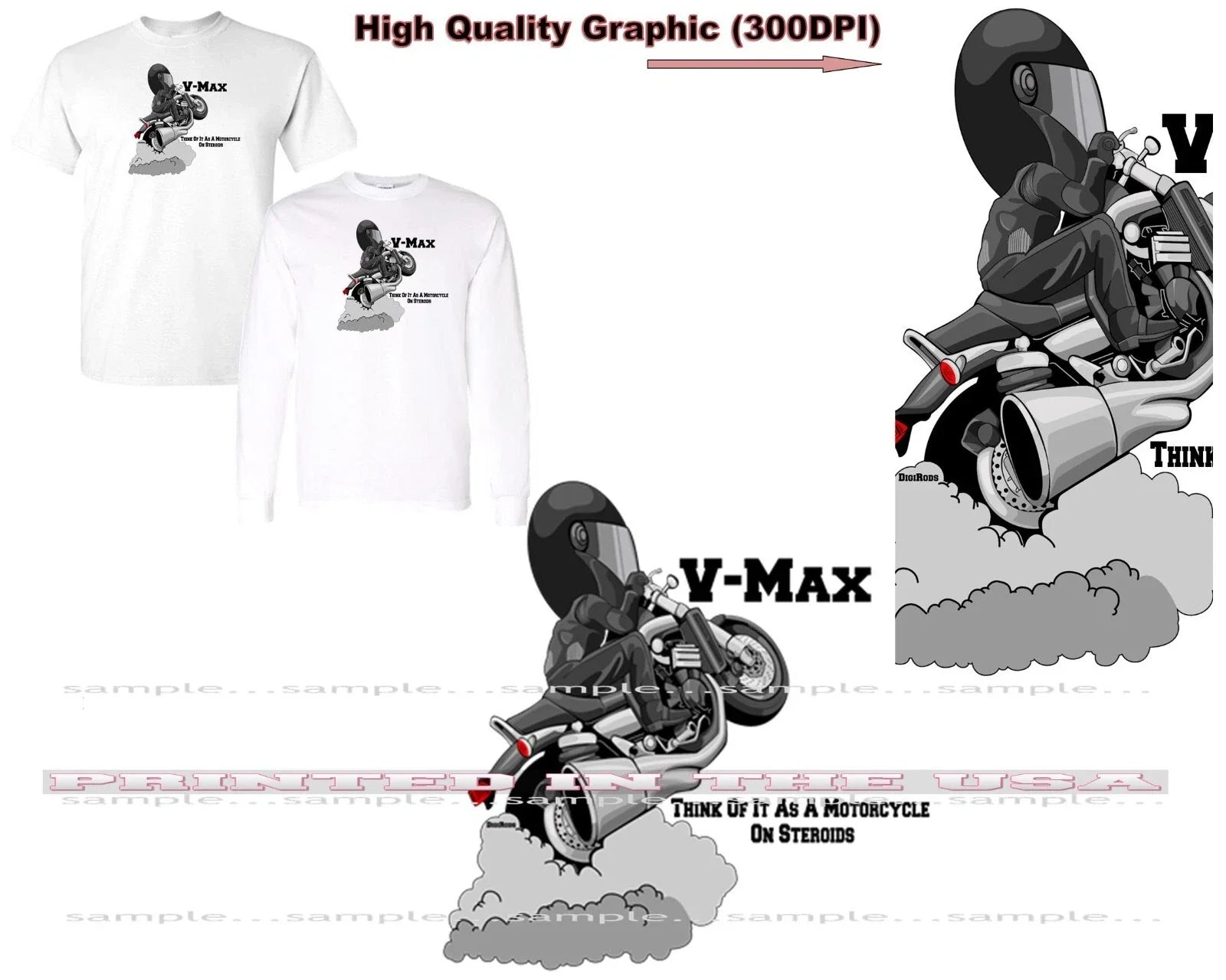 Yamaha V Max V-Max Motorcycle On Steroids Biker - Adult & Kids T-Shirts, Sweatshirts & Hoodies apparel design preview 1