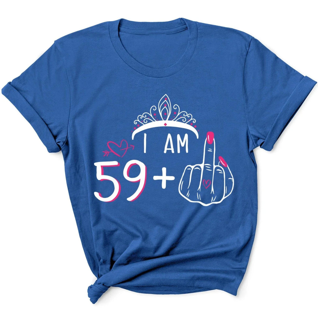 Women's I Am 59 Plus 1 Middle Finger 60th Birthday 60 - Adult & Kids T-Shirts, Sweatshirts & Hoodies apparel design preview 1
