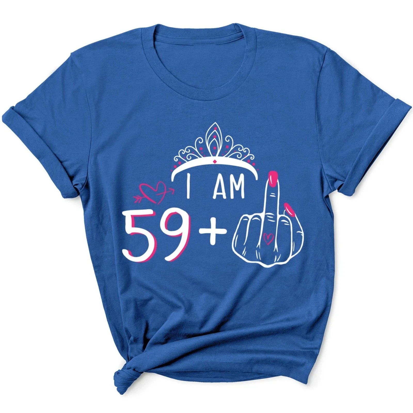 Women's I Am 59 Plus 1 Middle Finger 60th Birthday 60 - Adult & Kids T-Shirts, Sweatshirts & Hoodies apparel design preview 1