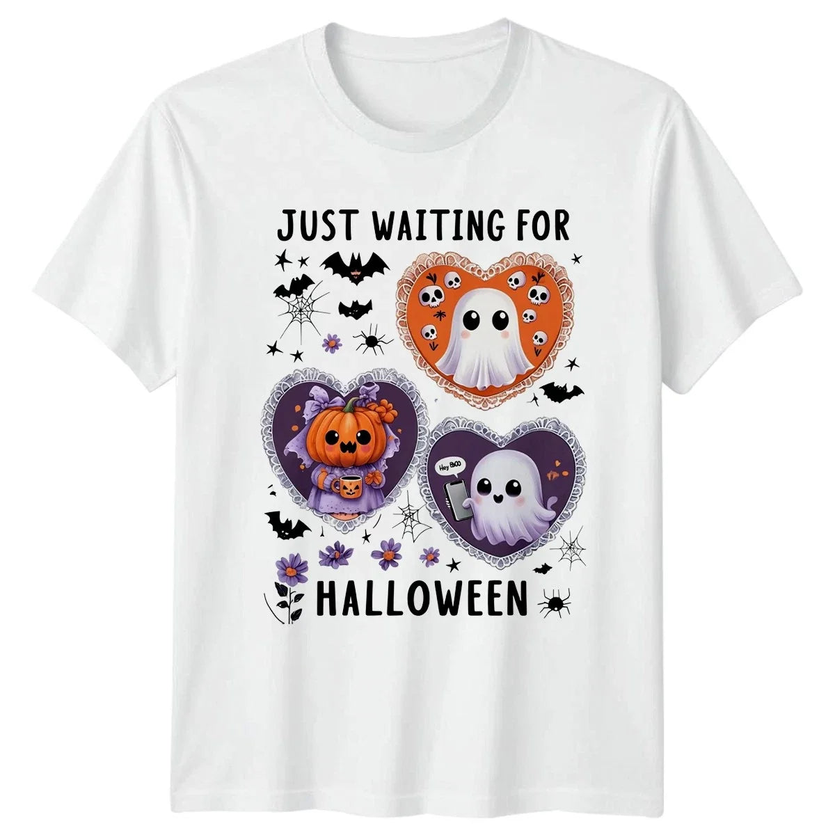 Just Waiting For Halloween Kawaii Gift Him And Her - Adult & Kids T-Shirts, Sweatshirts & Hoodies apparel design preview 1
