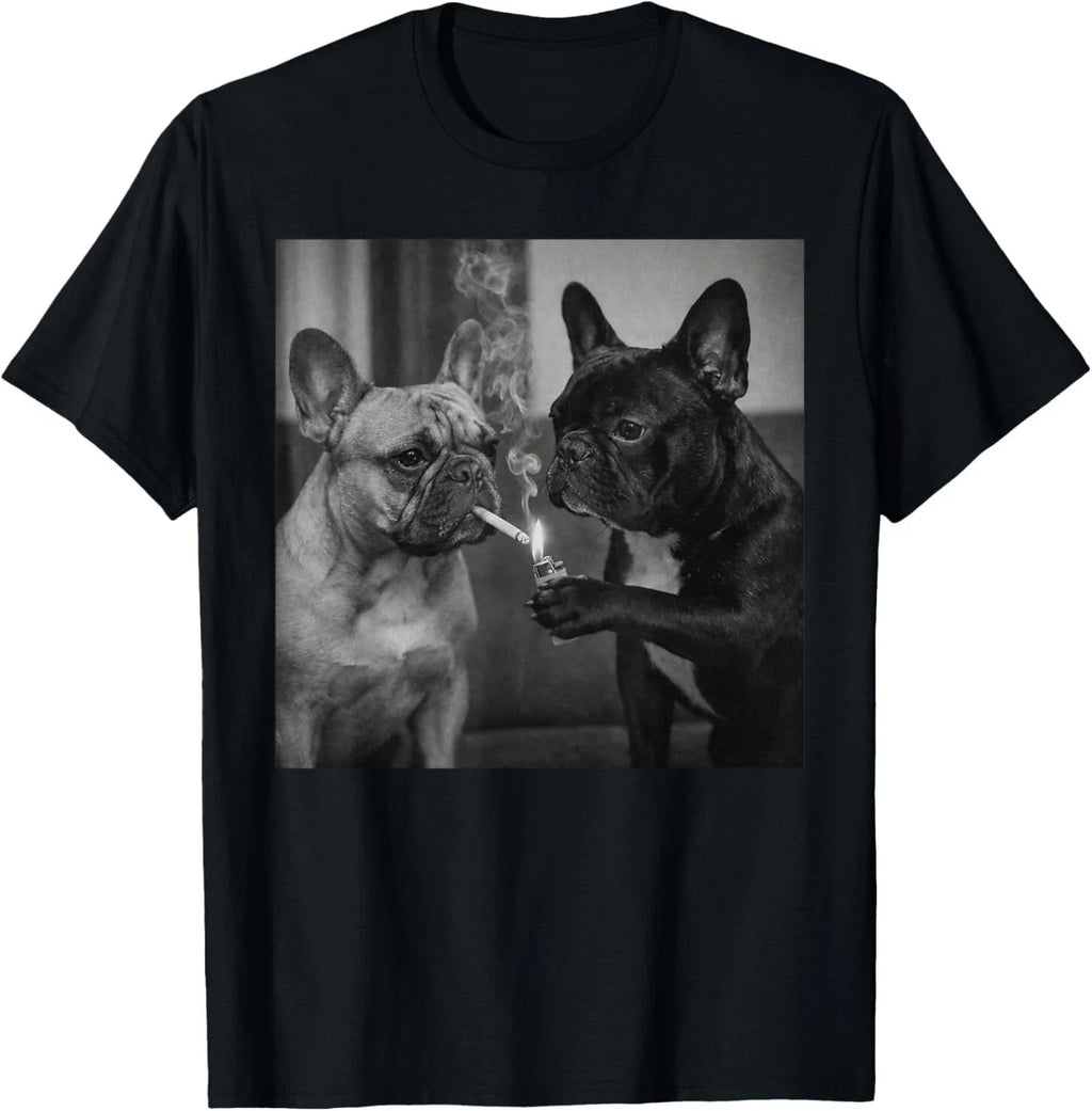 Frenchie Buddies Funny French Bulldog Smoking - Adult & Kids T-Shirts, Sweatshirts & Hoodies apparel design preview 1