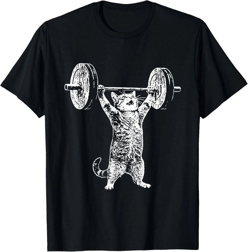 Funny Cat Gym Workout Deadlift Meme Pump Kitten - Adult & Kids T-Shirts, Sweatshirts & Hoodies apparel design preview 1