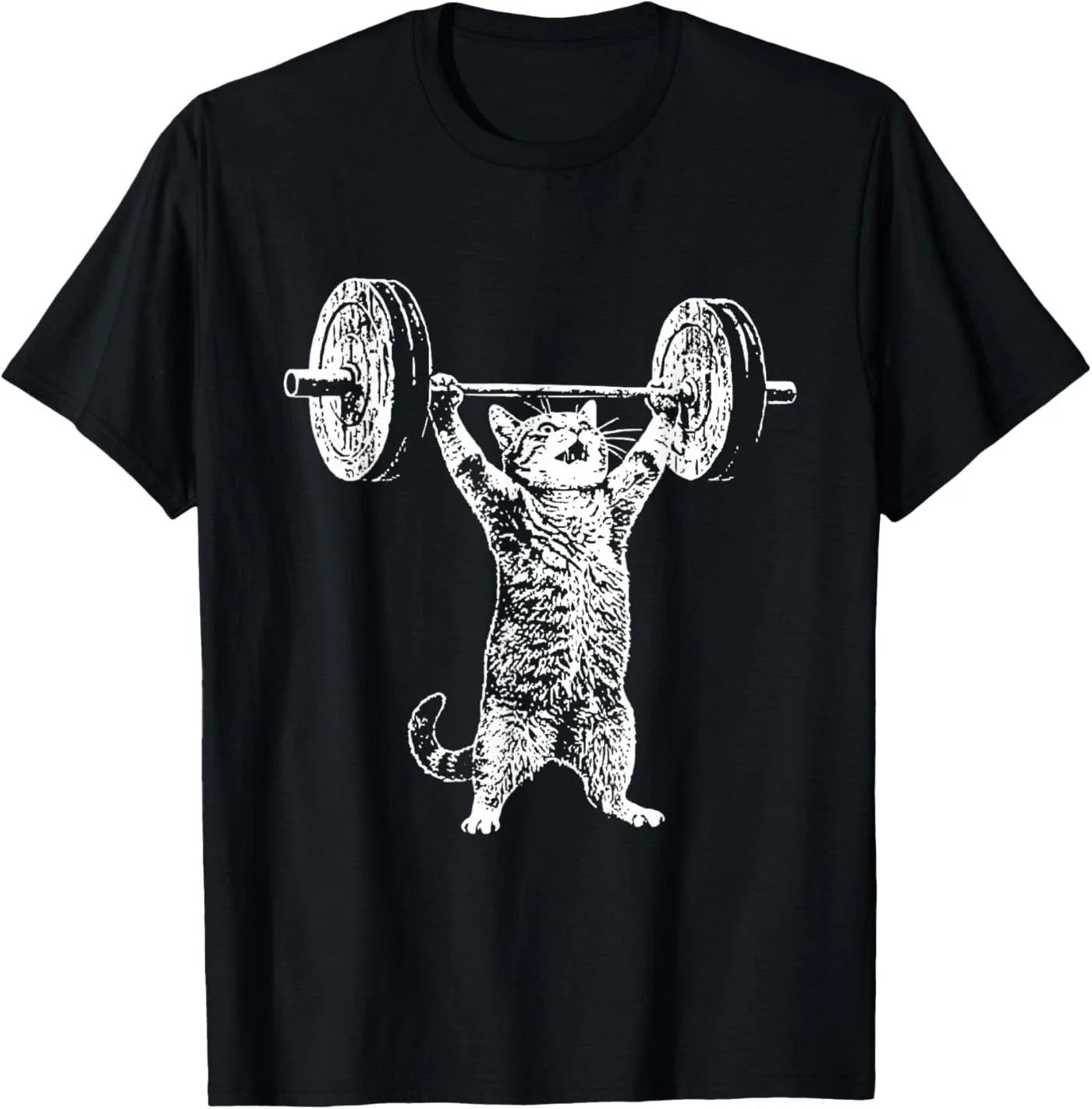 Funny Cat Gym Workout Deadlift Meme Pump Kitten - Adult & Kids T-Shirts, Sweatshirts & Hoodies apparel design preview 1