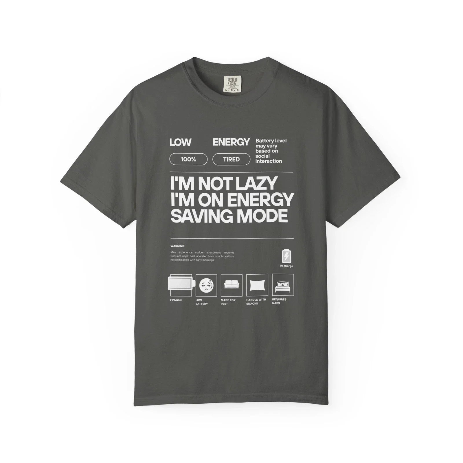 I'm Not Lazy On Energy Saving Mode Funny Diagram, - Adult & Kids T-Shirts, Sweatshirts & Hoodies apparel design preview 1