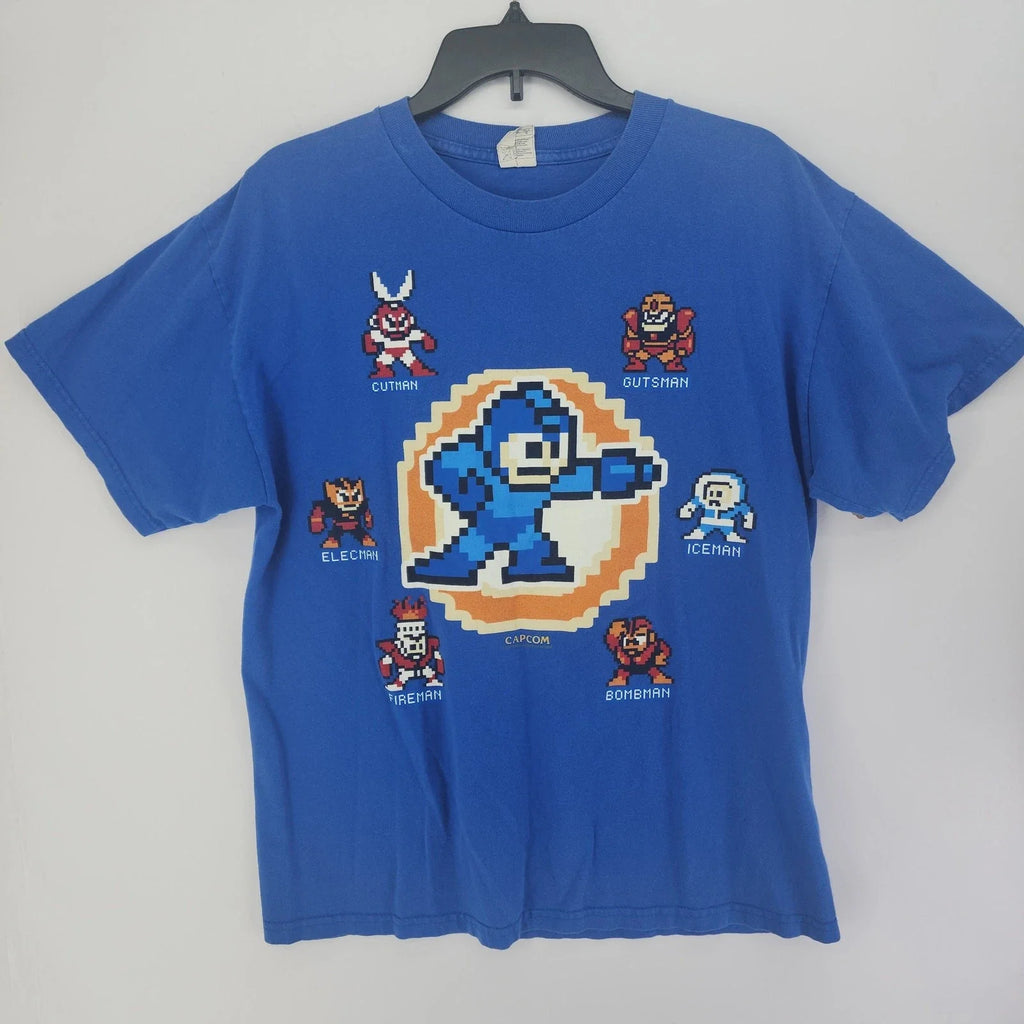 Mega Man Capcom 8-Bit Pixel Art Graphic Blue Gaming - Adult & Kids T-Shirts, Sweatshirts & Hoodies apparel design preview 1