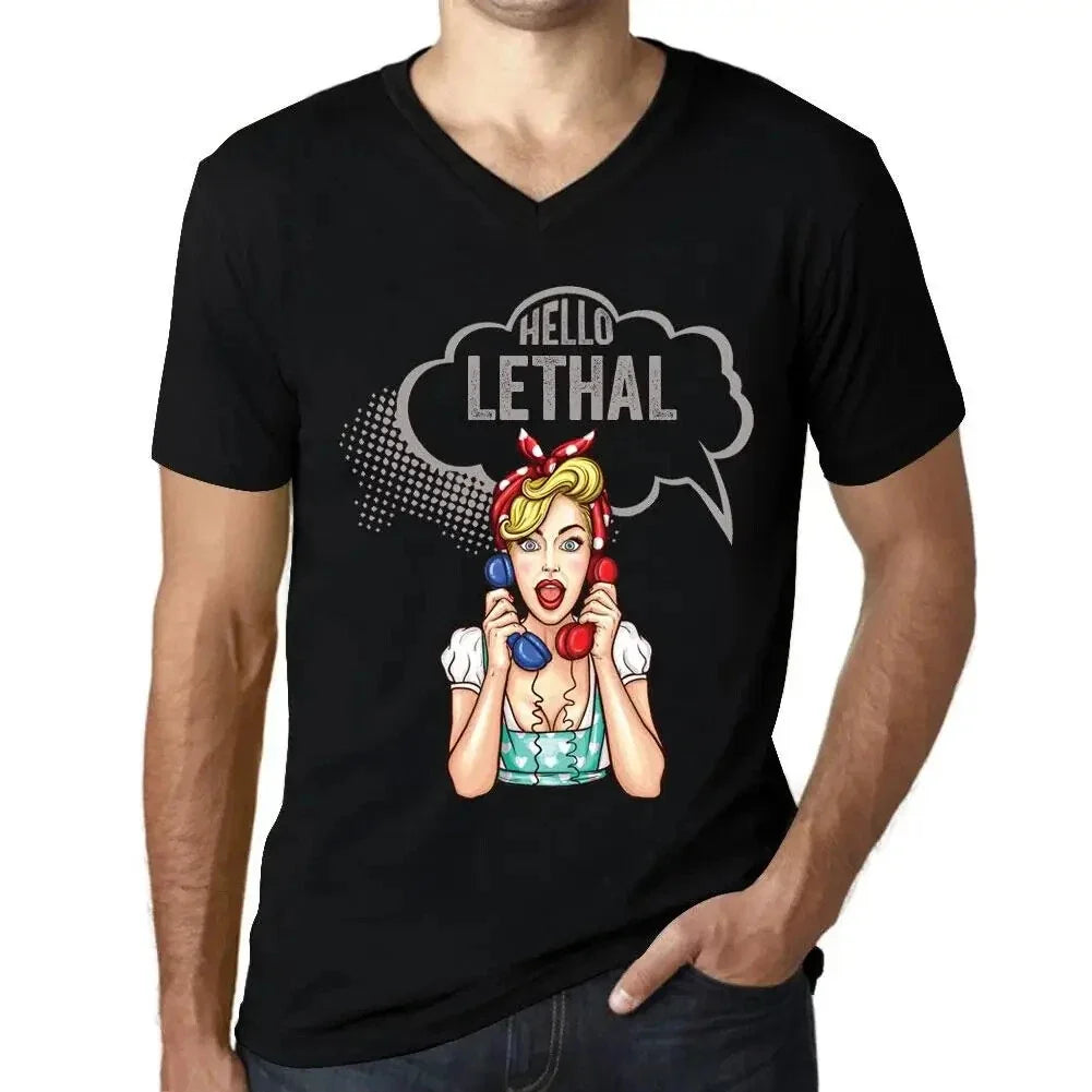 Men's Graphic V Neck Hello Lethal Eco-Friendly - Adult & Kids T-Shirts, Sweatshirts & Hoodies apparel design preview 1
