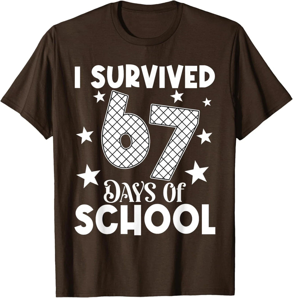 Design Funny Survived Meme Six Seven School - Adult & Kids T-Shirts, Sweatshirts & Hoodies apparel design preview 1