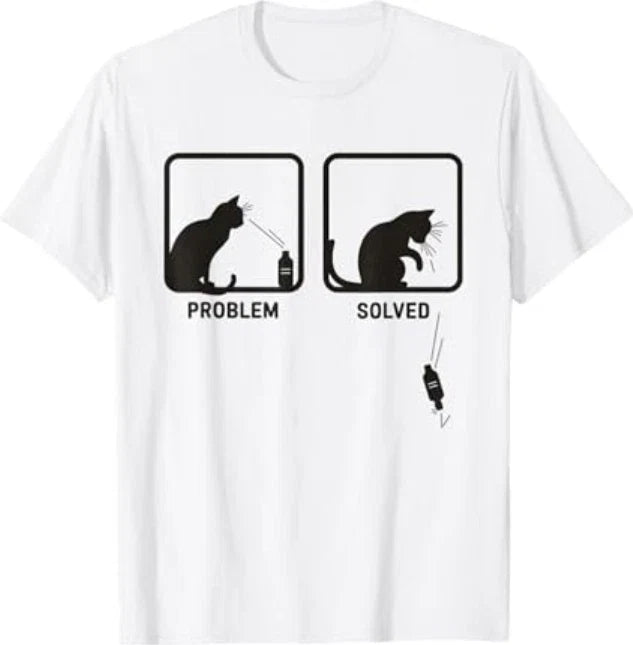Problem Solved Funny Sarcastic Cat Graphic - Adult & Kids T-Shirts, Sweatshirts & Hoodies apparel design preview 1