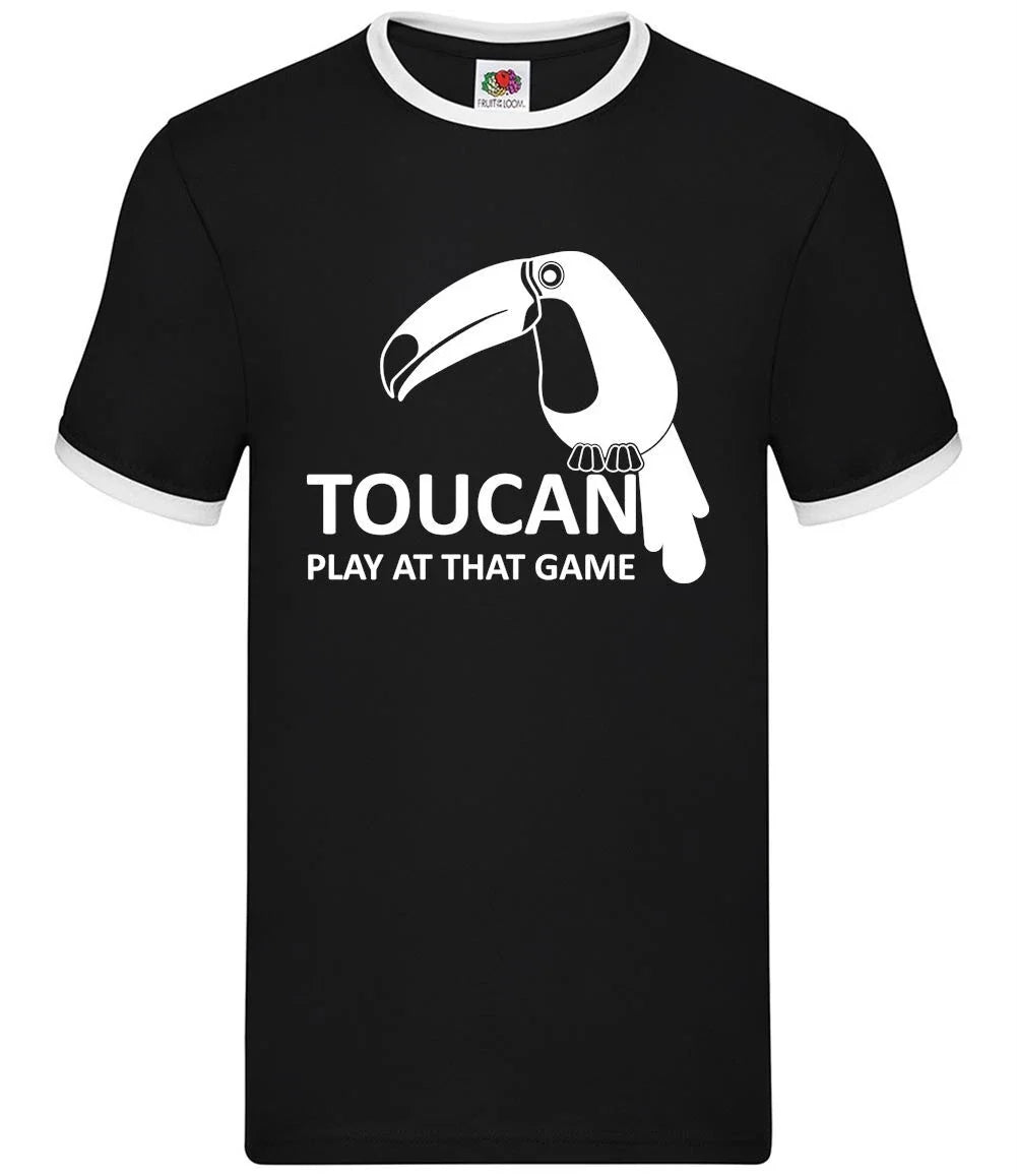 Toucan Play At That Game Mens Ringer Bird Two Can - Adult & Kids T-Shirts, Sweatshirts & Hoodies apparel design preview 1