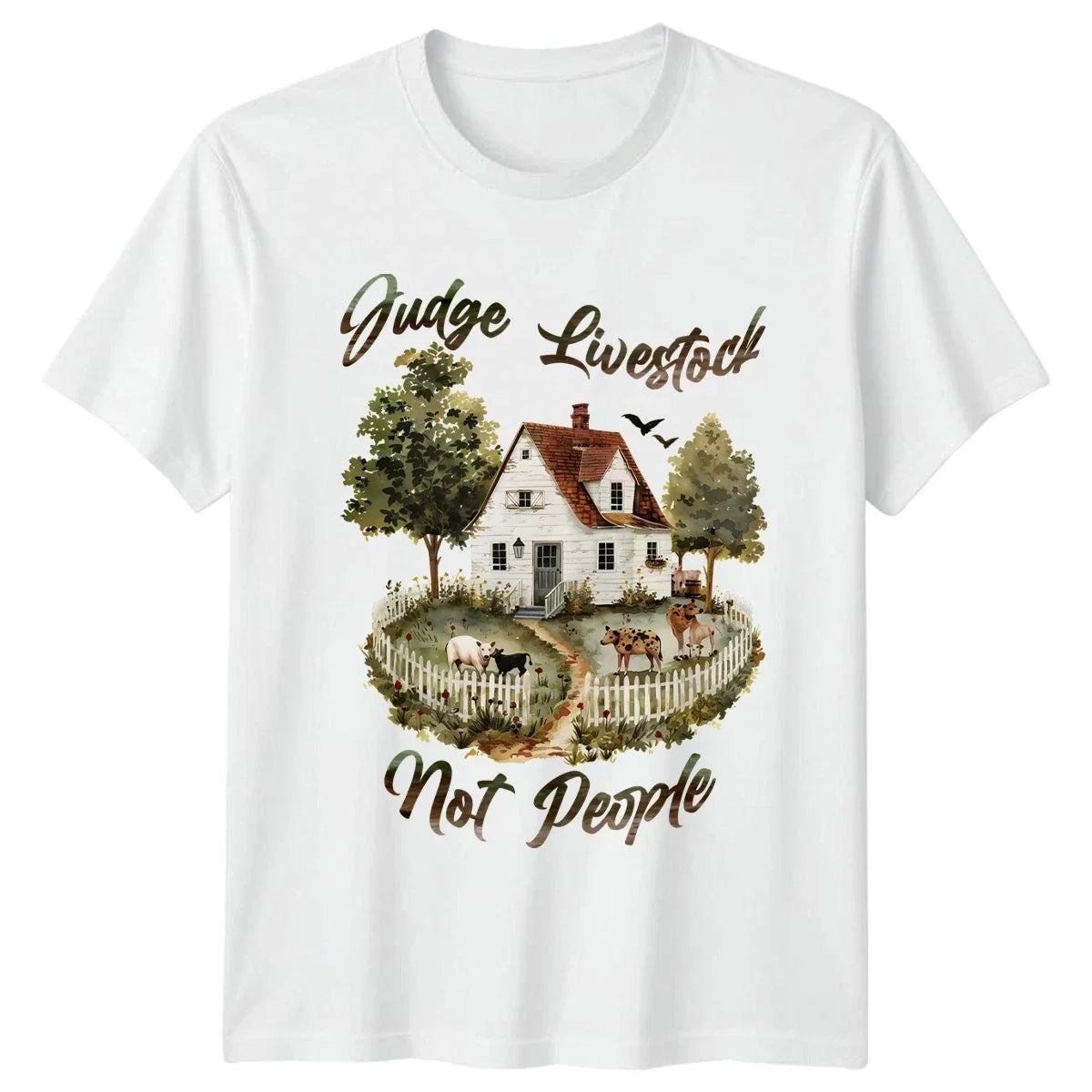 Judge Livestock Not People Cattle Farming Gift For - Adult & Kids T-Shirts, Sweatshirts & Hoodies apparel design preview 1