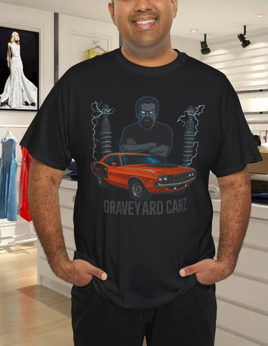 Mopar Restoration Garage Muscle Car - Adult & Kids T-Shirts, Sweatshirts & Hoodies apparel design preview 1