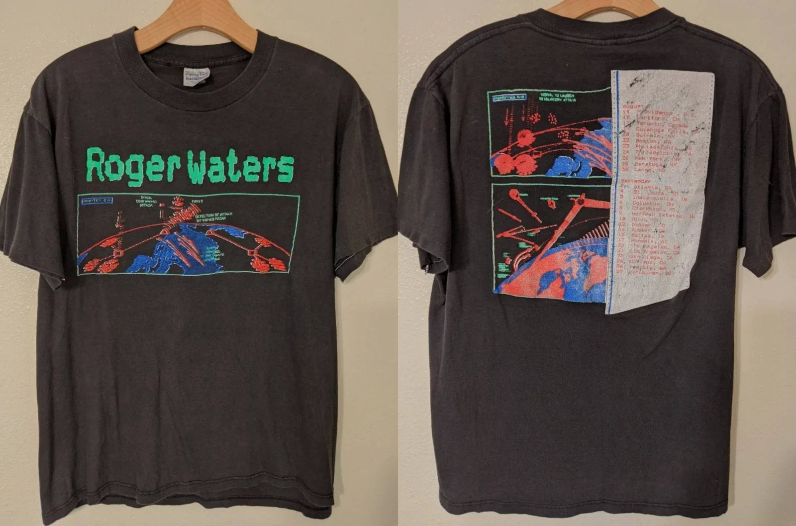 Vintage 80s Roger Waters USA Tour - Adult & Kids T-Shirts, Sweatshirts & Hoodies apparel design preview 1