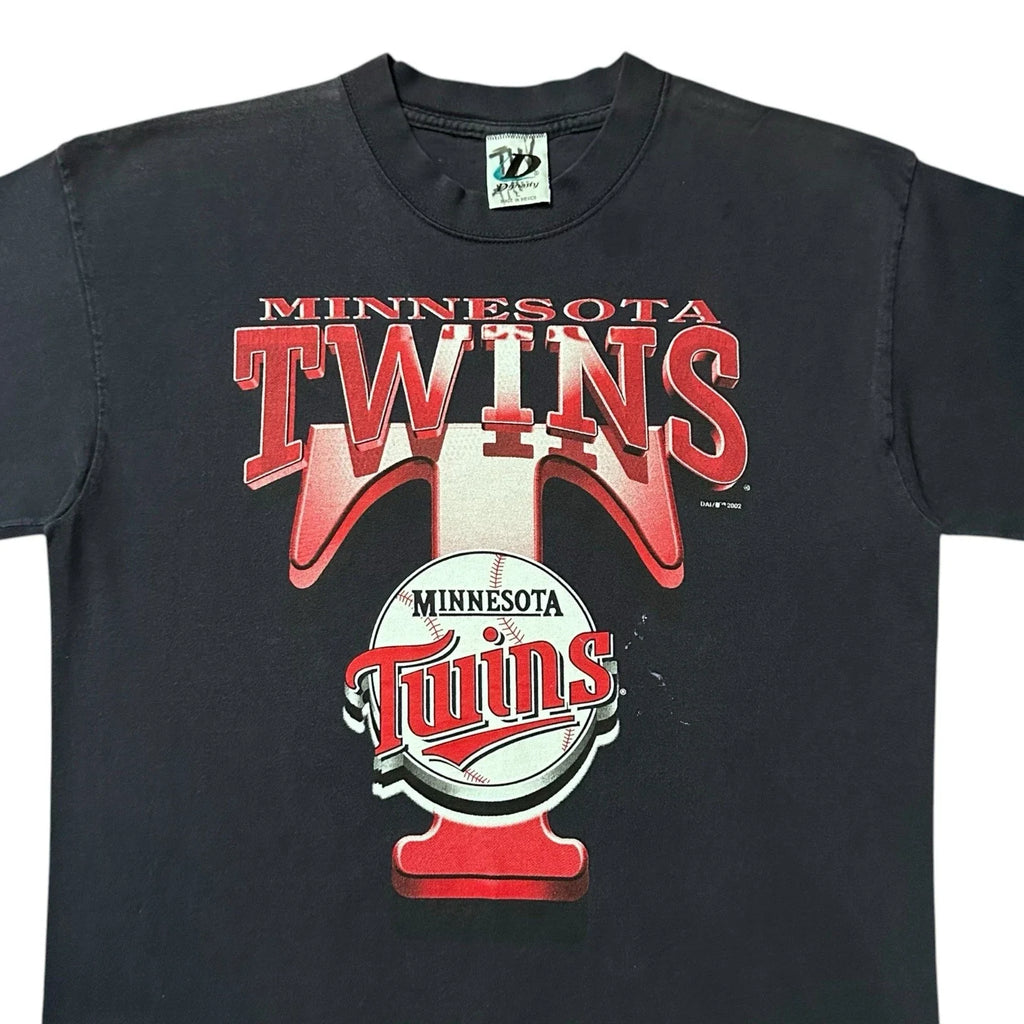 Vtg 90s Y2K Minnesota Twins Baseball Sz L Faded Navy - Adult & Kids T-Shirts, Sweatshirts & Hoodies apparel design preview 1