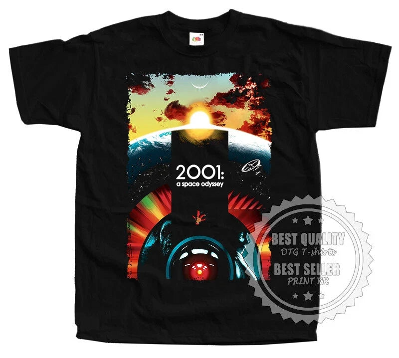 2001 A Space Odyssey v9 Movie Poster BLACK All Sizes - Adult & Kids T-Shirts, Sweatshirts & Hoodies apparel design preview 1