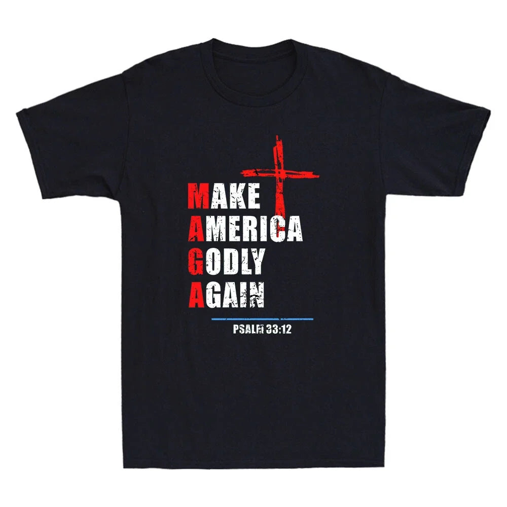 Make America Godly Again Psalm 33:12 Funny Christian - Adult & Kids T-Shirts, Sweatshirts & Hoodies apparel design preview 1