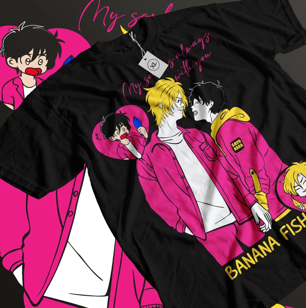 Banana Fish Ash Lynx Eiji Okumura Card Anime Kawaii - Adult & Kids T-Shirts, Sweatshirts & Hoodies apparel design preview 1