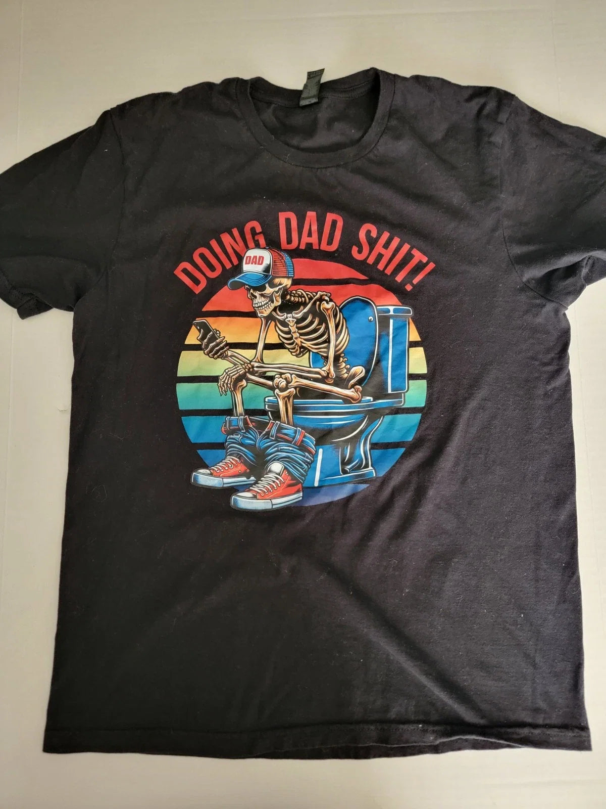 Doing Dad Sh*t Black Gildan Skeleton Toilet Escape - Adult & Kids T-Shirts, Sweatshirts & Hoodies apparel design preview 1