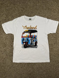 Vintage 90s Thailand Tuk-Tuk White Graphic Size Large - Adult & Kids T-Shirts, Sweatshirts & Hoodies apparel design preview 1