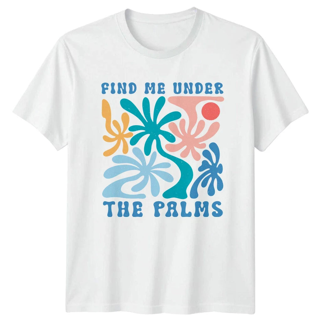 Find Me Under The Palms Boho Summer Palm Tree Graphic - Adult & Kids T-Shirts, Sweatshirts & Hoodies apparel design preview 1
