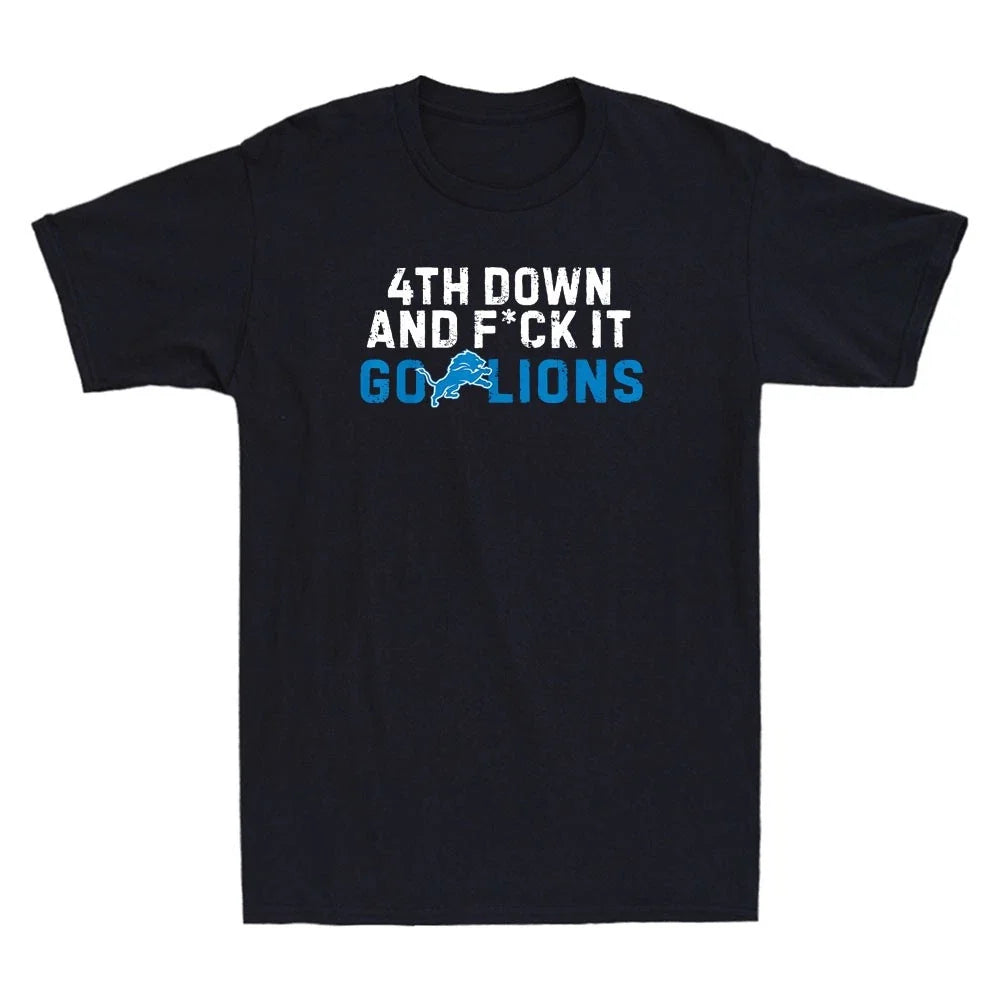 4th Down And Fvck It Go Lions Funny Sarcastic Manner - Adult & Kids T-Shirts, Sweatshirts & Hoodies apparel design preview 1